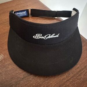Sea Island Black Visor with Embroidered Logo